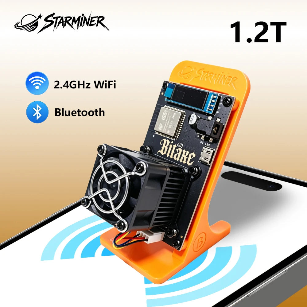 STARMINER Smart New 2026 Bitaxe Gamma 601 Solo Miner 1.2Th/s 18W 12V BM1370 Asic Chip Bitcoin Miner Block Discovery Lookup