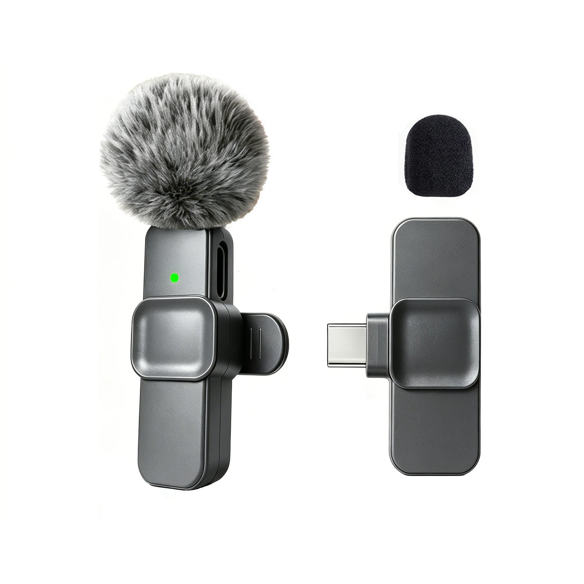 Type-C Port Wireless Lavalier Microphone with Noise Reduction, Windproof Cover for Video Recording Interview Live Streaming Vlog