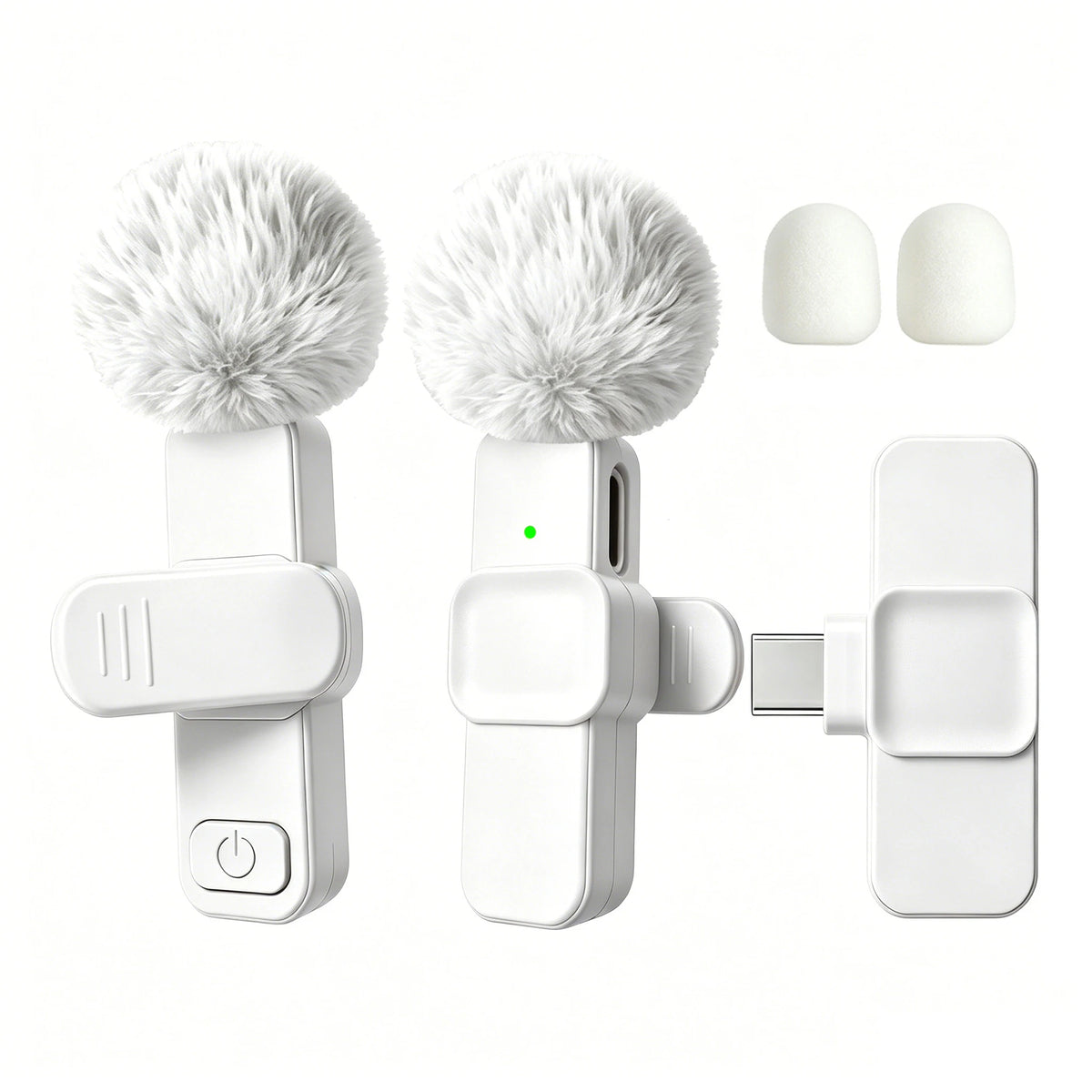 Type-C Port Wireless Lavalier Microphone with Noise Reduction, Windproof Cover for Video Recording Interview Live Streaming Vlog