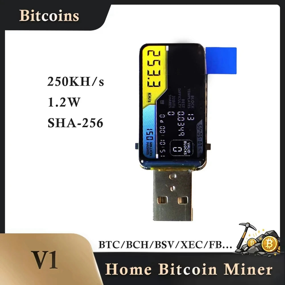 For Nerdminer USB Bitcoin Miner 250KH/S BTC Solo Mining Machine With Smart LCD Display Mini BTC Lottery DIY Crypto Miner